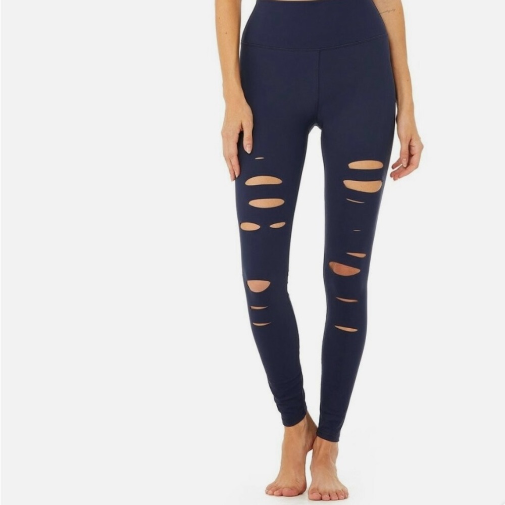 Alo high waist ripped warrior leggings.